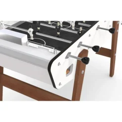 Baby foot Outdoor noir et blanc pieds bois