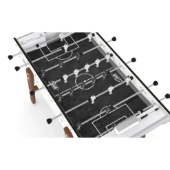 Baby foot Outdoor noir et blanc pieds bois
