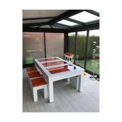 billard Novea, convertible en table, Blanc brillant + 20 autres coloris