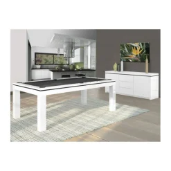 billard Novea, convertible en table, Blanc brillant + 20 autres coloris