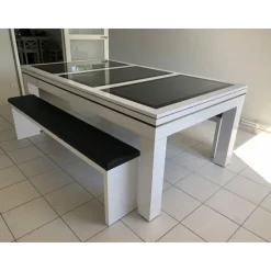 billard Novea, convertible en table, Blanc brillant + 20 autres coloris