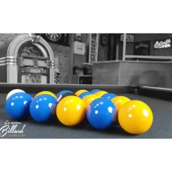 Billes Aramith 8 pool Ø50.8mm bleues et jaunes