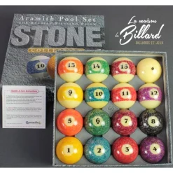 Boules de billard américain STONE 57,2 mm, Édition collector d’Aramith