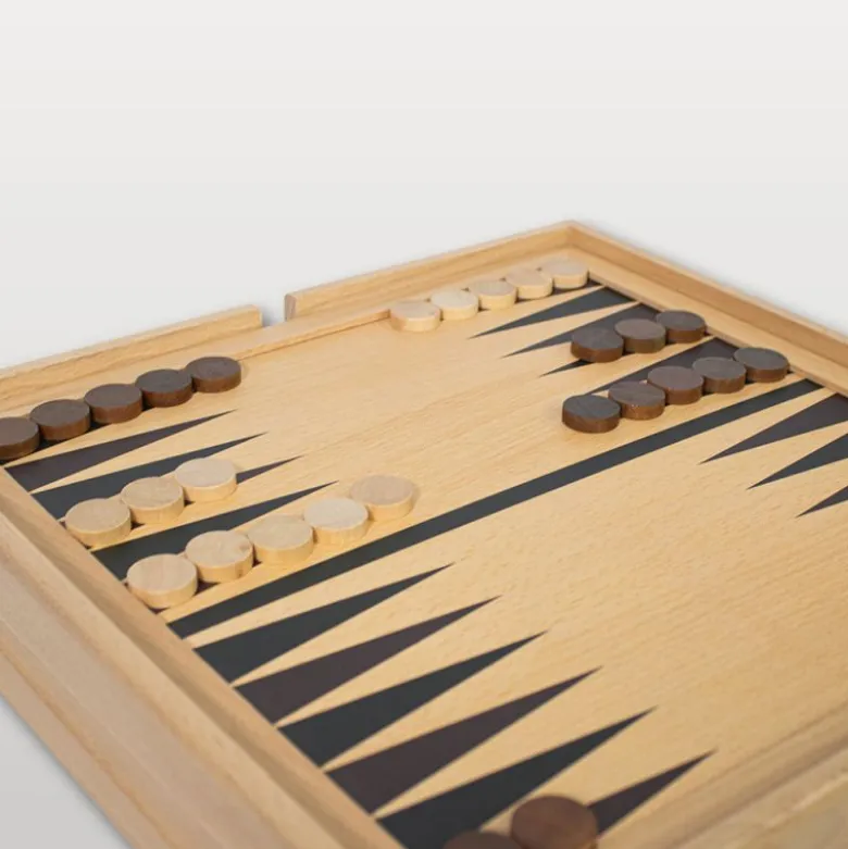 Coffret multi jeux en bois finition Luxe (20 jeux)