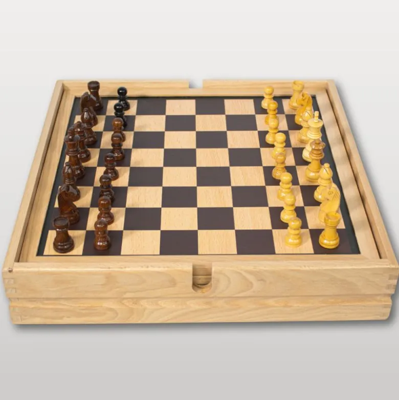 Coffret multi jeux en bois finition Luxe (20 jeux)
