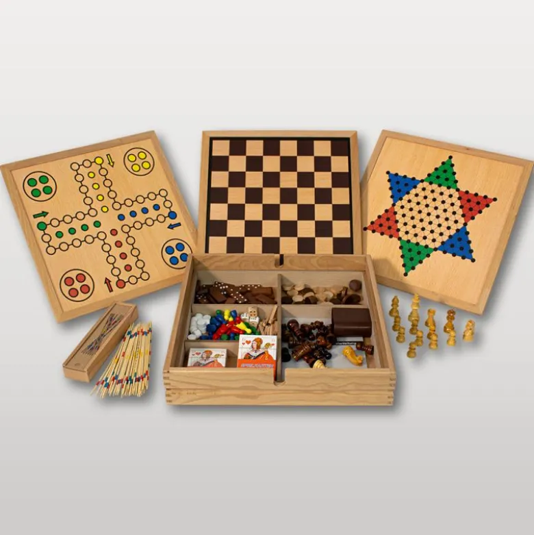 Coffret multi jeux en bois finition Luxe (20 jeux)