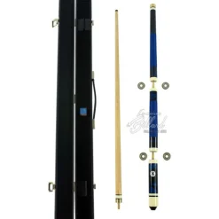 Coffret queue de billard mixte 4 parties bleue