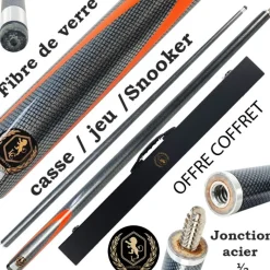 Coffret Queue en fibre Lord-Cue Grise : perfectionnez votre jeu avec cette queue 3 en 1