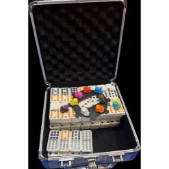 Domino Train Mexicain Double 12 – Coffret Aluminium – 91 Dominos