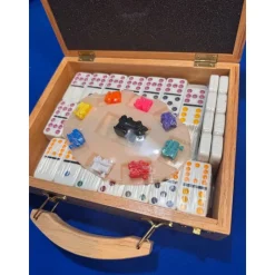 Domino Train Mexicain Double 12 – Coffret Bois – 91 Dominos