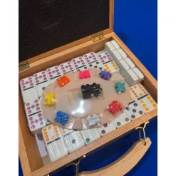 Domino Train Mexicain Double 12 – Coffret Bois – 91 Dominos