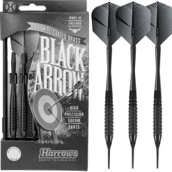 Fléchettes Harrows Black Arrow 18 GK – Pointe Nylon – Lot de 3