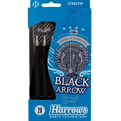 Fléchettes Harrows Black Arrow 23 GK – Pointe Acier – Lot de 3