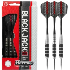 Fléchettes Harrows Black Jack 22 g – Pointe Acier – Lot de 3