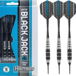 Fléchettes Harrows Black Jack 16 GK – Pointe Nylon – Lot de 3