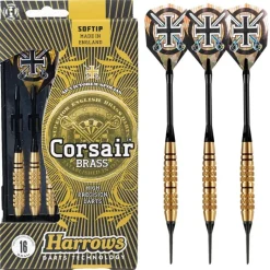 Fléchettes Harrows Corsair Noir 16 GK – Pointe Nylon – Lot de 3