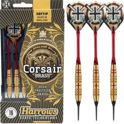 Fléchettes Harrows Corsair Rouge 18 GK – Pointe Nylon – Lot de 3