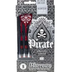 Fléchettes Harrows Pirate Rouge 16 GK – Pointe Nylon – Lot de 3
