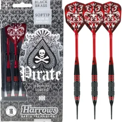 Fléchettes Harrows Pirate Rouge 16 GK – Pointe Nylon – Lot de 3