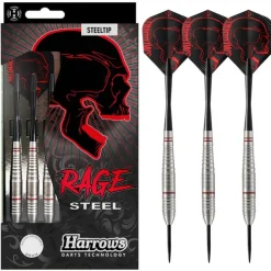 Fléchettes Harrows Rage Steel 23 g – Pointe Acier – Lot de 3