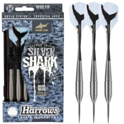 Fléchettes Harrows Silver Shark 23 g – Pointe Acier – Lot de 3