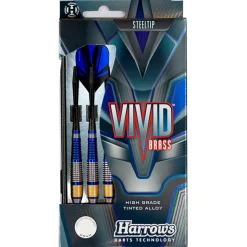 Fléchettes Harrows Vivid Bleu 23 g – Pointe Acier – Lot de 3