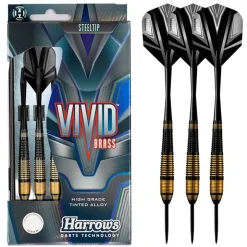 Fléchettes Harrows Vivid Noir 21 g – Pointe Acier – Lot de 3