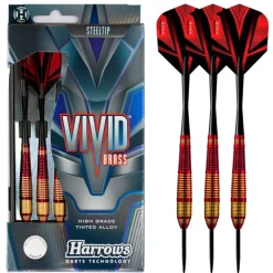 Fléchettes Harrows Vivid Rouge 24 g – Pointe Acier – Lot de 3