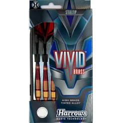 Fléchettes Harrows Vivid Rouge 24 g – Pointe Acier – Lot de 3