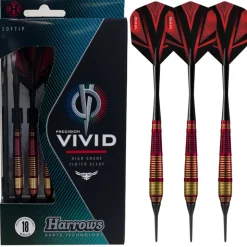 Fléchettes Harrows Vivid Rouge 18 GR – Pointe Nylon – Lot de 3
