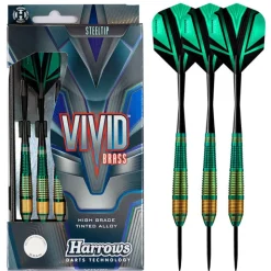 Fléchettes Harrows Vivid Vert 22 g – Pointe Acier – Lot de 3