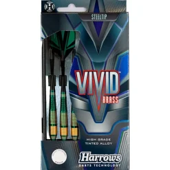 Fléchettes Harrows Vivid Vert 22 g – Pointe Acier – Lot de 3