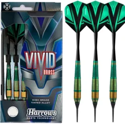 Fléchettes Harrows Vivid Vert 18 GK – Pointe Nylon – Lot de 3