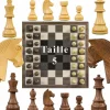 Jeu Échec Staunton 45cm Buis/Acacia Haut de Gamme en Bois Massif