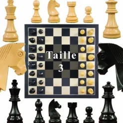 Jeu Échec Staunton 40cm Buis Ebene, Haut de Gamme en Bois Massif