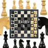 Jeu Échec Staunton 45cm Buis Ebene, Haut de Gamme en Bois Massif