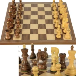 Jeu Échec Zagreb 38 cmAcacia/Buis en bois massif