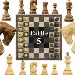 Jeu Échec Zagreb 45 cm Buis/ Acacia en Bois Massif