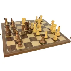 Jeu Échec Zagreb 45 cm Buis/ Acacia en Bois Massif