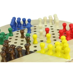 Jeu Dames Chinoises + Jeu du Moulin, 2 énormes succès sur 1 seul plateau en bois