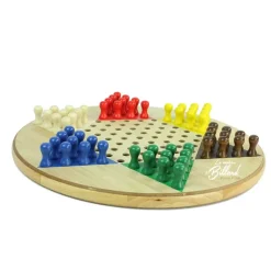 Jeu Dames Chinoises + Jeu du Moulin, 2 énormes succès sur 1 seul plateau en bois