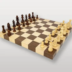 Jeu d’Échecs en Bois Marqueté – L’Élégance au Meilleur Prix