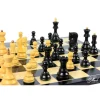 Jeu d’échecs Zagreb, 40 cm en Finition ébène et buis, marqueterie haut de gamme