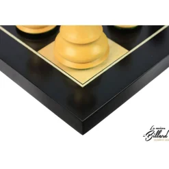 Jeu d’échecs Zagreb, 40 cm en Finition ébène et buis, marqueterie haut de gamme