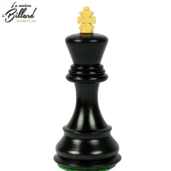 Jeu d’échecs Zagreb – 45 cm – Finition ébène et buis, marqueterie haut de gamme