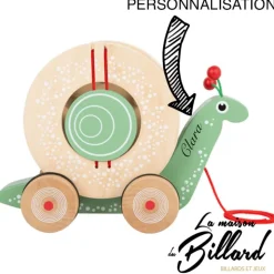 Jouet en bois bébé escargot à tirer