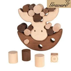 Élan Équilibriste - Jeu d'Adresse en Bois pour Enfants