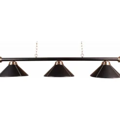 Luminaire 3 globes + barre noirs simili cuir