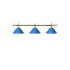 Luminaire 3 globes métal bleu barre laiton