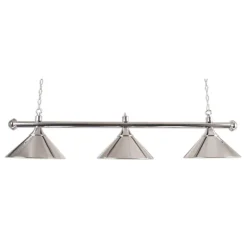 Luminaire 3 globes métal chrome barre chrome
